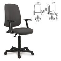 Кресло оператора BRABIX "Basic MG-310", с подлокотниками, серое, KB