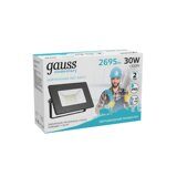 Прожектор светодиодный Gauss Elementary 30W 4000К IP65 черный 613100230