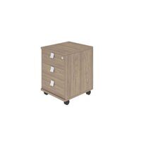 STYLE Тумба подкатная (3 ящика, с замком), 12х450х556 мм, Вяз Благородный