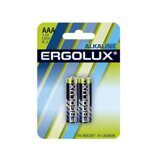 Батарейки Ergolux AAA/LR 03 Alkaline BL-2 (LR 03 BL-2, 1.5В)(2 шт в уп.)